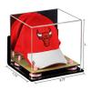 Better Display Cases Acrylic Basketball Hat or Cap Display Case with Mirror, Wall Mount, Pink Risers and Wood Base (A006-PNR) view 2