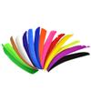 AMEYXGS 50pcs Archery Spiral Twist Wrap Feather Full Length Feathers 7~10" Left Wing Hunting Arrow Turkey Feather for Flu-Flu Arrows (Blue)