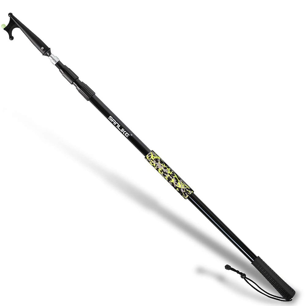 SAN LIKE Telescopic Boat Hook - Floating,Durable,Rust-Resistant with Luminous Bead,Camouflage Push Pole for Docking Extends from 4.51Ft to 10.87Ft