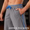 MAGNIVIT Men's Warm Up Pants Running Jogging Sweatpants with Pockets Open Bottom Grey/Blue view 3