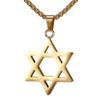 Blowin Gold Plated Stainless Steel Star of David Jewish Pendant Necklace with 24 Inch Chain view 1