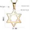 Blowin Gold Plated Stainless Steel Star of David Jewish Pendant Necklace with 24 Inch Chain view 2