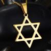 Blowin Gold Plated Stainless Steel Star of David Jewish Pendant Necklace with 24 Inch Chain view 3