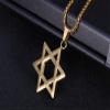 Blowin Gold Plated Stainless Steel Star of David Jewish Pendant Necklace with 24 Inch Chain view 4