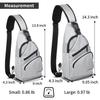 AMJ Crossbody Sling Bag Men Women, Casual Shoulder Backpack, Chest Daypack Satchel for Hiking Travel (Large, White Gray) view 2