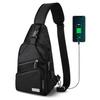 AMJ Crossbody Sling Bag Men Women, Casual Shoulder Backpack, Chest Daypack Satchel for Hiking Travel (Large, Black) view 1