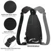 AMJ Crossbody Sling Bag Men Women, Casual Shoulder Backpack, Chest Daypack Satchel for Hiking Travel (Large, Black) view 4
