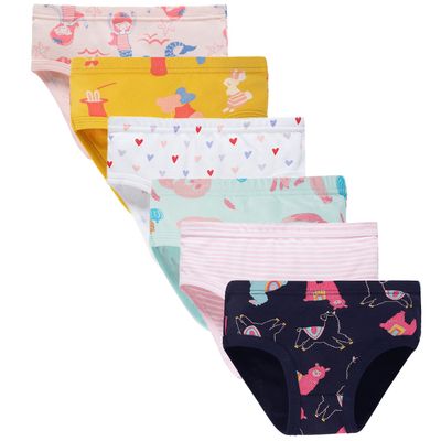 Hahan Soft Cotton Underwear Girls Cute Pattern Panties Toddler Briefs 2/3T Multi Color