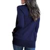 VOIANLIMO Womens Open Front Casual Knit Lightweight Long Sleeve Navy Blue Cardigan Sweaters with Pockets M Size view 2
