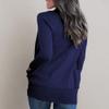 VOIANLIMO Womens Open Front Casual Knit Lightweight Long Sleeve Navy Blue Cardigan Sweaters with Pockets M Size view 4
