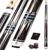 Collapsar CXT020 Pool Cue with Soft Case,Black with Cream Points and Turquoise,Wrapless Dark Gray Curly Maple Handle, 58Inch Professional Pool Stick (Dark Gray Handle, 19 Ounce) view 1
