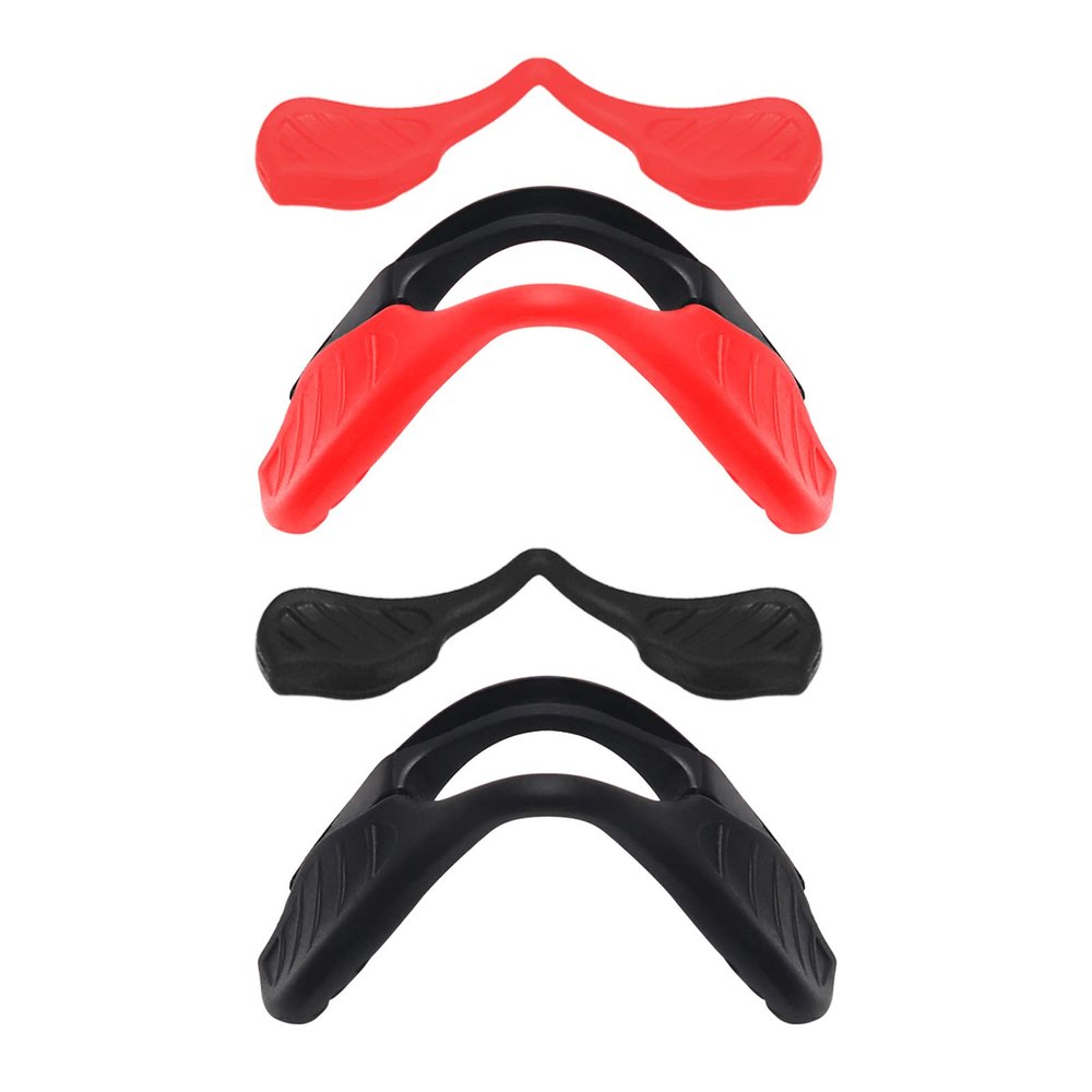 Galvanic Replacement Nosepads for Oakley Razor Blade Sunglass - Red + Black