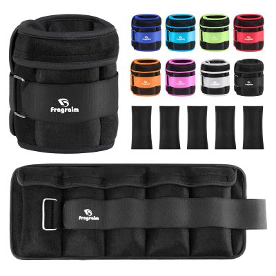 Adjustable Ankle Weights 1-5 LBS Pair with Removable Weight for Jogging, Gymnastics, Aerobics, Physical Therapy, Resistance Training|Each 0.5-2.5 LBS, Total 5LBS, Black