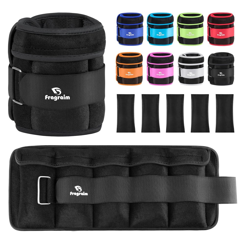 Adjustable Ankle Weights 1-5 LBS Pair with Removable Weight for Jogging, Gymnastics, Aerobics, Physical Therapy, Resistance Training|Each 0.5-2.5 LBS, Total 5LBS, Black
