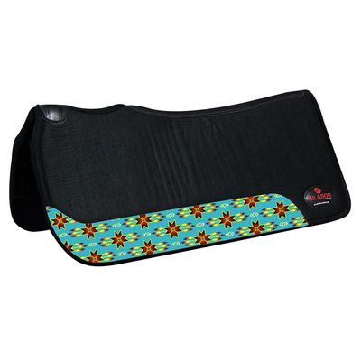 HILASON Western Wool Felt Horse Saddle Pad W/Distressed Wear Leather | for Horses