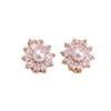HAPPYAN High-grade Copper AAA Cubic Zircon Pearl Flower Shape Clip on Earrings No Pierced for Women Party Wedding Senstive ears hypoallergenic Clip-ons (Gold Color Clip-ons) view 1