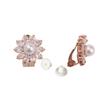HAPPYAN High-grade Copper AAA Cubic Zircon Pearl Flower Shape Clip on Earrings No Pierced for Women Party Wedding Senstive ears hypoallergenic Clip-ons (Gold Color Clip-ons) view 2