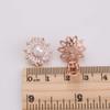 HAPPYAN High-grade Copper AAA Cubic Zircon Pearl Flower Shape Clip on Earrings No Pierced for Women Party Wedding Senstive ears hypoallergenic Clip-ons (Gold Color Clip-ons) view 3