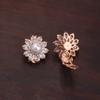 HAPPYAN High-grade Copper AAA Cubic Zircon Pearl Flower Shape Clip on Earrings No Pierced for Women Party Wedding Senstive ears hypoallergenic Clip-ons (Gold Color Clip-ons) view 4