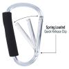 ASR Outdoor 6-Pack Silver Jumbo Aluminum Carabiner Hiking Non-Locking Spring Clip Cushion Grip, 6.5 inch view 2