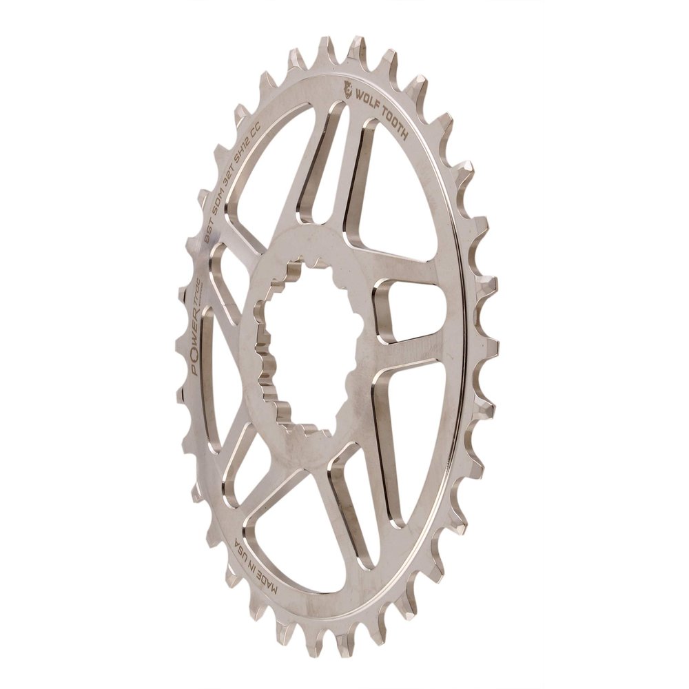 Wolf Tooth Elliptical Direct Mount Oval Mountain Bike Chainring for Cane Creek and SRAM Cranks for Shimano 12spd (32t, Drop-Stop ST, PowerTrac, Boost, MTB)