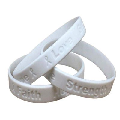 10 Lung Cancer Awareness Bracelets 100% Medical Grade Silicone Bracelet - Latex and Toxin Free (10 Bracelets) Show Your Support For Lung Cancer Awareness