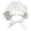 Baby Girls Bonnet Lace Hat Caps Christening Bonnet Infant Princess 5.9 * 7.47inch Sun Hat Flower Photo Props for 0-2 Years White view 1