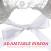 Baby Girls Bonnet Lace Hat Caps Christening Bonnet Infant Princess 5.9 * 7.47inch Sun Hat Flower Photo Props for 0-2 Years White view 4