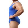 YUYANG Mens Bodysuit Jumpsuit Underwear Briefs Singlet Leotard Swimwear Jockstrap (Large/FIT About Waist 30'', Ultra-Thin ice Silk - Blue) view 2