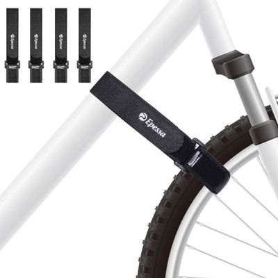 Epessa Bike Rack Strap Bike Wheel Stabilizer Straps, Bike Strap with Stonger Gel Grip, Adjustable Bicycle Wheel Straps for Rack(4XBlack)