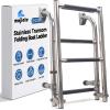 Mojiate Folding 4 Steps Boat Ladder Stainless Steel Marine Pontoon 2+2 Step for Marine Boat Yacht view 1