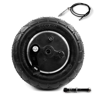 L-faster 8 Inch Wheel with Drum Brake 8" Pneumatic Wheel with Expansion Brake Scooter Brake Aluminium Wheel 200x50 (wheel axle cable120)