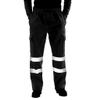 Men's Multi Pocketed High Visibility Pant Casual Reflective Overalls Sport Road Work Joggers Trousers (M, Black) view 1