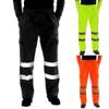 Men's Multi Pocketed High Visibility Pant Casual Reflective Overalls Sport Road Work Joggers Trousers (M, Black) view 2