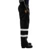 Men's Multi Pocketed High Visibility Pant Casual Reflective Overalls Sport Road Work Joggers Trousers (M, Black) view 3