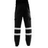 Men's Multi Pocketed High Visibility Pant Casual Reflective Overalls Sport Road Work Joggers Trousers (M, Black) view 4