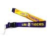 aminco NCAA LSU Tigers Team Reversable Lanyard, Logo Lapel Pin, and Metal Keychain Gift Bundle view 2