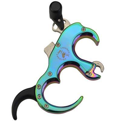 Archery Release Aid Fully Automatic Aluminum Alloy 3 or 4 Finger Release Aid Stainless Steel Release Aid Left or Right Hand for Compound Bow Hunting Shooting Target Trigger (Colorful)