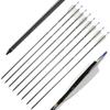 30 Inch Archery Pure Carbon Arrow Spine 500 Hunting Shooting Arrow Target Practice Arrow with 5 Inch Arrow Turkey Feather for Archery Competition Practice (10pcs Arrows) view 1