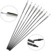 30 Inch Archery Pure Carbon Arrow Spine 500 Hunting Shooting Arrow Target Practice Arrow with 5 Inch Arrow Turkey Feather for Archery Competition Practice (10pcs Arrows) view 4