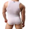 YUYANG Mens Bodysuit Jumpsuit Underwear Briefs Singlet Leotard Swimwear Jockstrap (Medium/FIT About Waist 27'', Ultra-Thin ice Silk - White) view 2