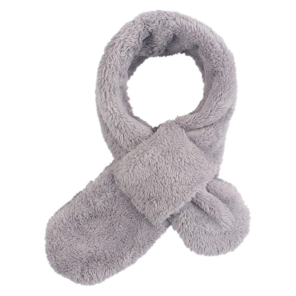 JANGANNSA Fleece Boys Girls Warm Winter Autumn Kids Collar Scarf Neck Warmer Children Scarves 1-6Y (Gray Cross)