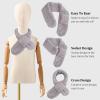 JANGANNSA Fleece Boys Girls Warm Winter Autumn Kids Collar Scarf Neck Warmer Children Scarves 1-6Y (Gray Cross) view 4