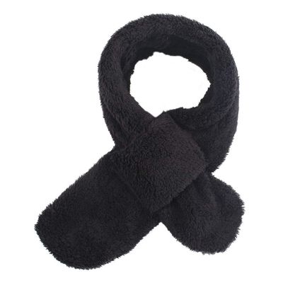 JANGANNSA Fleece Boys Girls Scarf Warm Winter Autumn Kids Collar Scarf Neck Warmer Children Scarves1-6Y (Black Cross)