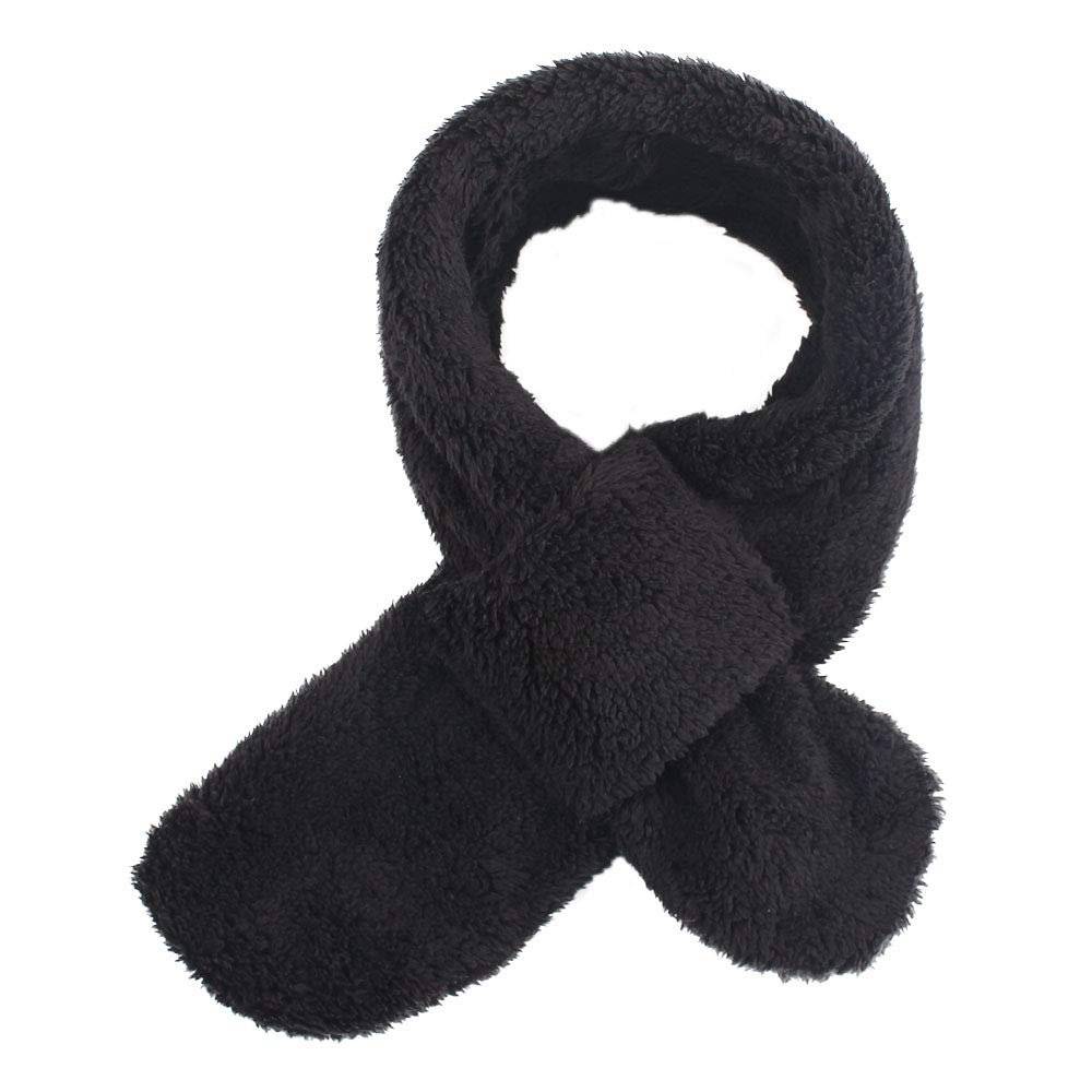 JANGANNSA Fleece Boys Girls Scarf Warm Winter Autumn Kids Collar Scarf Neck Warmer Children Scarves1-6Y (Black Cross)