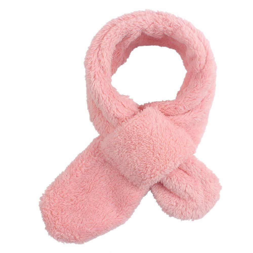 JANGANNSA Fleece Boys Girls Scarf Warm Winter Autumn Kids Collar Scarf Neck Warmer Children Scarves 1-6Y (Pink Cross)