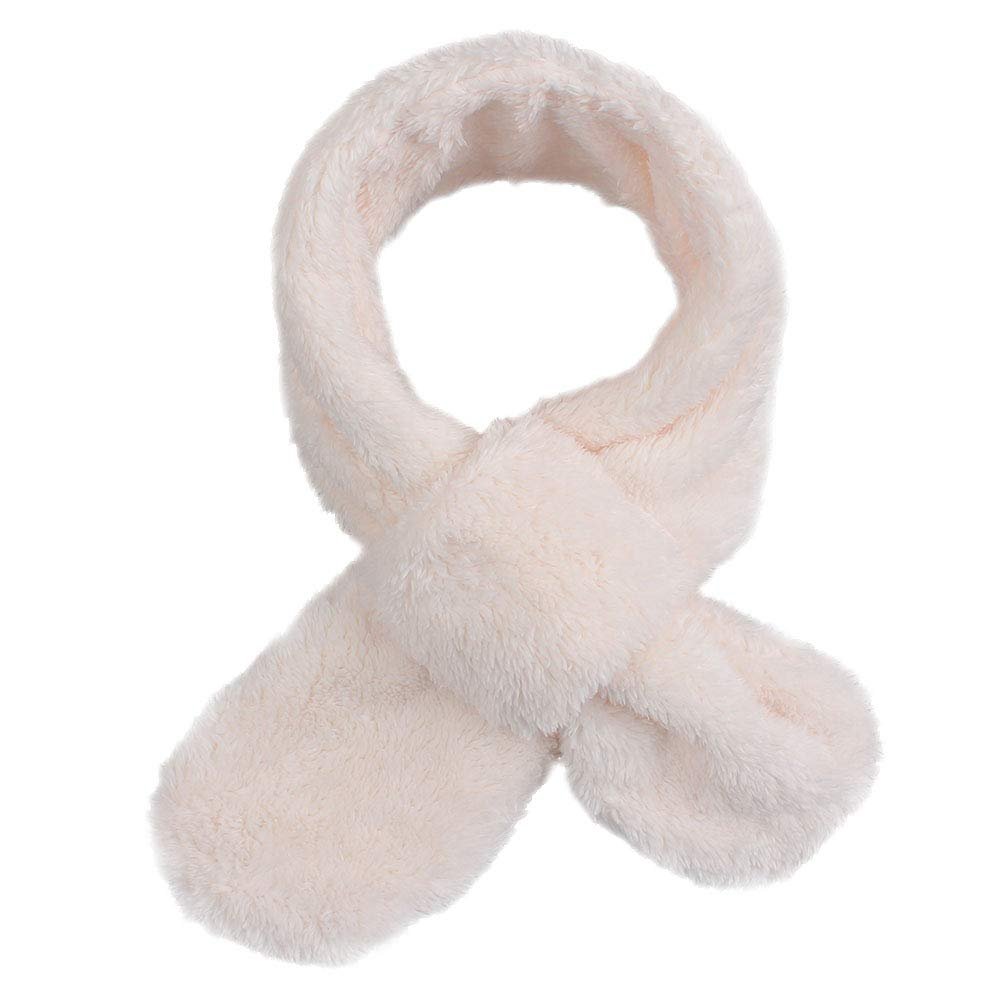 JANGANNSA Fleece Boys Girls Scarf Warm Winter Autumn Kids Collar Scarf Neck Warmer Children Scarf 1-6Y (White Cross)