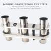 Mojiate Fishing Rod Holder Stainless Steel 3 Tubes Organizer Links Rack Rests Tackle view 2