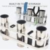 Mojiate Fishing Rod Holder Stainless Steel 3 Tubes Organizer Links Rack Rests Tackle view 3