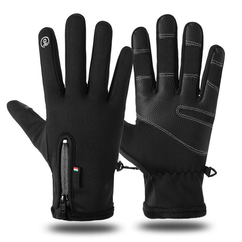 IPENNY Mens Large Winter Warm Touch Screen Gloves -15 Thermal Ski Gloves No-Slip Climbing Gloves Windproof Waterproof Work Gloves Smartphone Texting Hand Warmers Cycling Running (Black, XL)